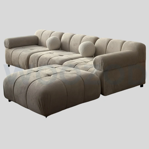 Bellini Sofa – Modular Mario Bellini Style Couch in Premium Suede Upholstery.