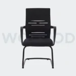 Woozod Berlin Visitor Chair – Mesh Back Fabric Seat with Metal Frame.