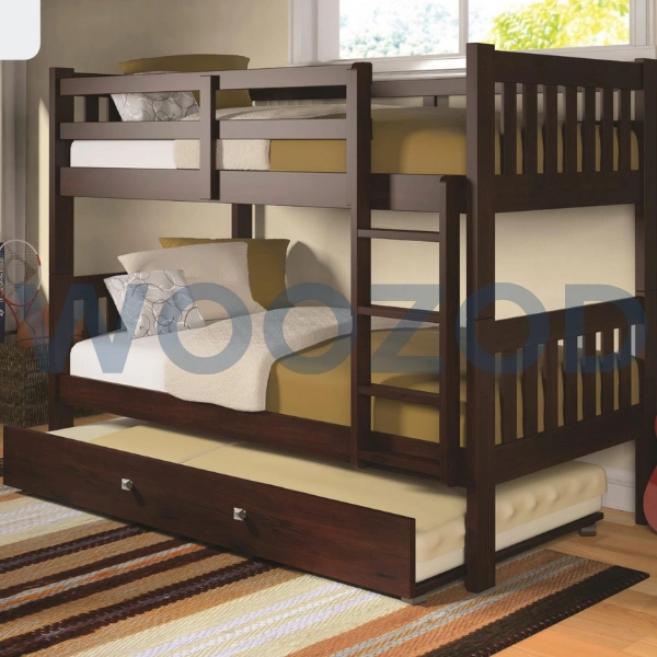 Woozod Bunk Bed 1 – solid wood space-saving bunk bed for kids and adults.