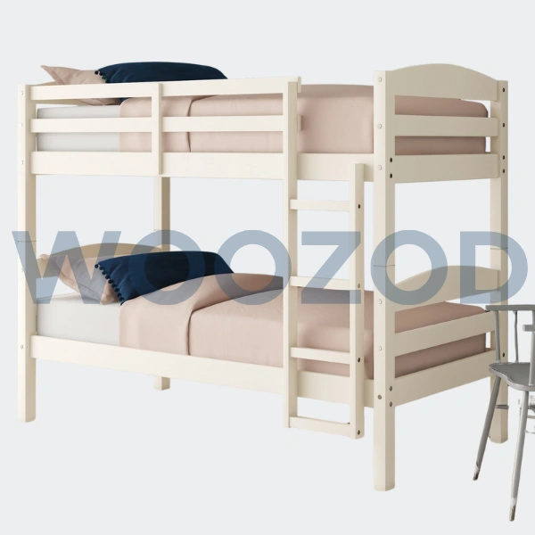 Woozod Bunk Bed 82 – premium wooden bunk bed with storage and desk.