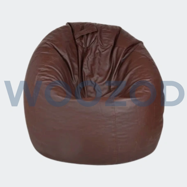 Woozod Comfy Leather Puffy Beanbag – Premium Leather Comfort for Home or Office.