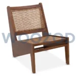 Woozod Dumin Rattan Chair made of natural rattan and mahogany wood.