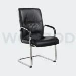 Woozod Empire Visitor Office Chair with PU leatherite and wooden frame.
