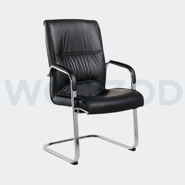 Woozod Empire Visitor Office Chair with PU leatherite and wooden frame.