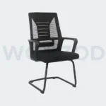 Woozod Mesh Back Office Chair – Ergonomic Black Fabric Seat with Metal Frame.