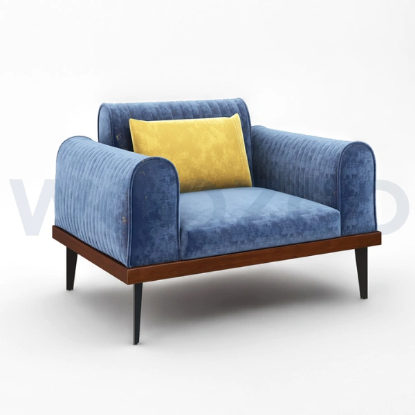 Joyline One Seater Sofa with Wooden Frame and Customizable Upholstery.