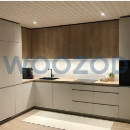 Woozod Modern Kitchen – modular kitchen with durable laminated cabinets, customizable design, and Woozod delivery & exchange policy.