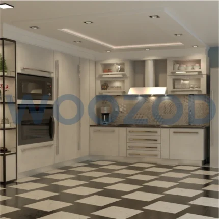 Woozod Modern Kitchen – modular kitchen with durable laminated cabinets, customizable design, and Woozod delivery & exchange policy.
