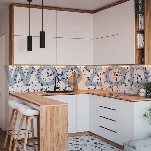 Woozod Modern Kitchen – modular kitchen with durable laminated cabinets, customizable design, and Woozod delivery & exchange policy.