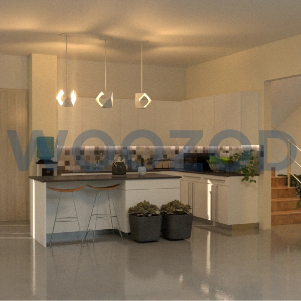 Woozod Modern Kitchen – modular kitchen with durable laminated cabinets, customizable design, and Woozod delivery & exchange policy.