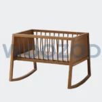 Woozod OTIS Brown Polish Finish Rocking Baby Crib – dark brown wooden baby furniture with rocking base.