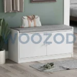 Woozod Orth Shoe Storage Bench – customizable laminated bench with PVC edging for modern shoe or storage organization.
