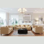 Valencia Sofa Set 3+2+1 Seater with Marble Center Table – Modern Living Room Furniture.