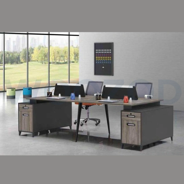 Woozod WS-20 Contemporary Office Workstation with laminated surface and PVC edging.