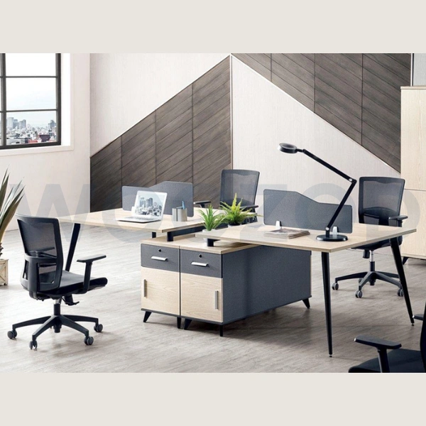Woozod Workstation-III Modern Office Desk – MDF and Acrylic Collaborative Workstation by Woozod.