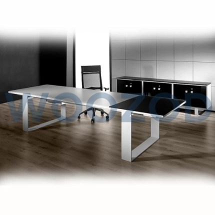 Woozod Aapti Workstation 8x4 conference table with powder-coated metal frame.