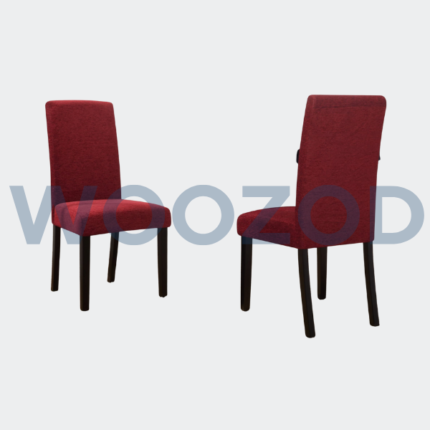 Woozod Aprilia Upholstered Dining Chairs Set of 2 with high backs, poplar wood frames, and fire-retardant foam cushions.
