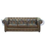 Woozod Chesterfield Sofa Set with leatherette or velvet upholstery, plush cushions, and wooden frame.