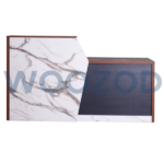 Woozod Classic Reception Desk office reception counter with central storage and three-color finish.