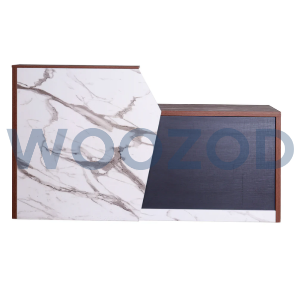 Woozod Classic Reception Desk office reception counter with central storage and three-color finish.