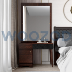 Cherry finish dressing table with mirror and storage drawers from Woozod Madeline Collection.