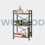 Woozod Homeiju 3 Tier Industrial Bookshelf with durable rust-proof materials and detachable design for versatile storage.