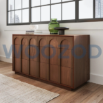 Mid century inspired chest of six drawers in dark brown by Woozod Furniture.