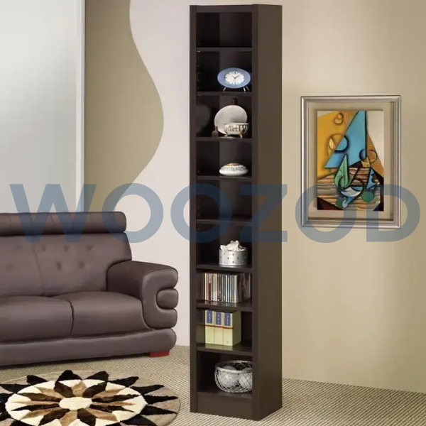 Woozod Rectangular Bookcase with MDF and laminate construction, adjustable shelves for customizable storage.