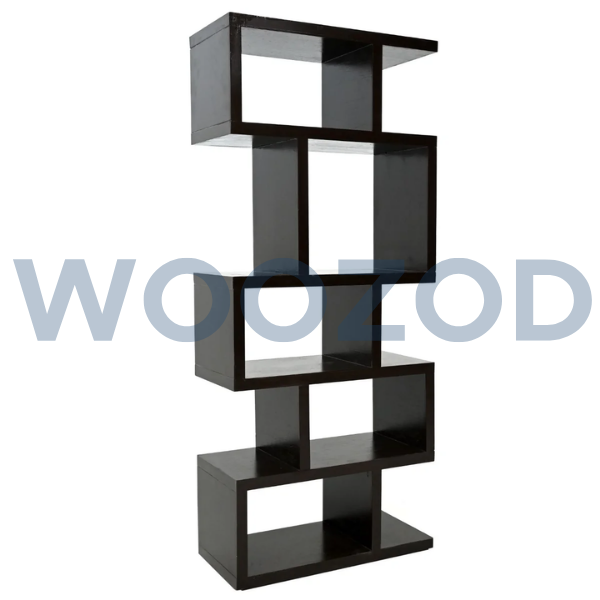 Woozod Trudy Rack with laminated board shelf made from ply wood, perfect for displaying décor in modern living rooms or offices.