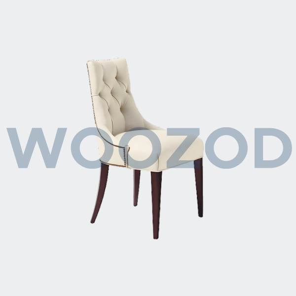 Woozod Tulip Chair with custom fabric and durable construction, perfect for modern home décor.